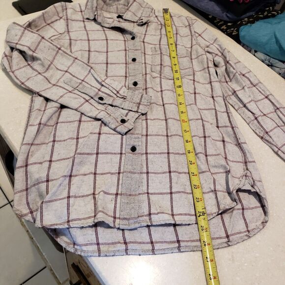 Madewell Size S Ex-Boyfriend Flannel Plaid Button Down Shirt Relaxed Fit - Picture 9 of 10